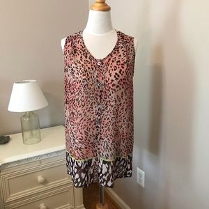 CAbi #108 BEGUILE ANIMAL LEOPARD PRINT TUNIC TOP